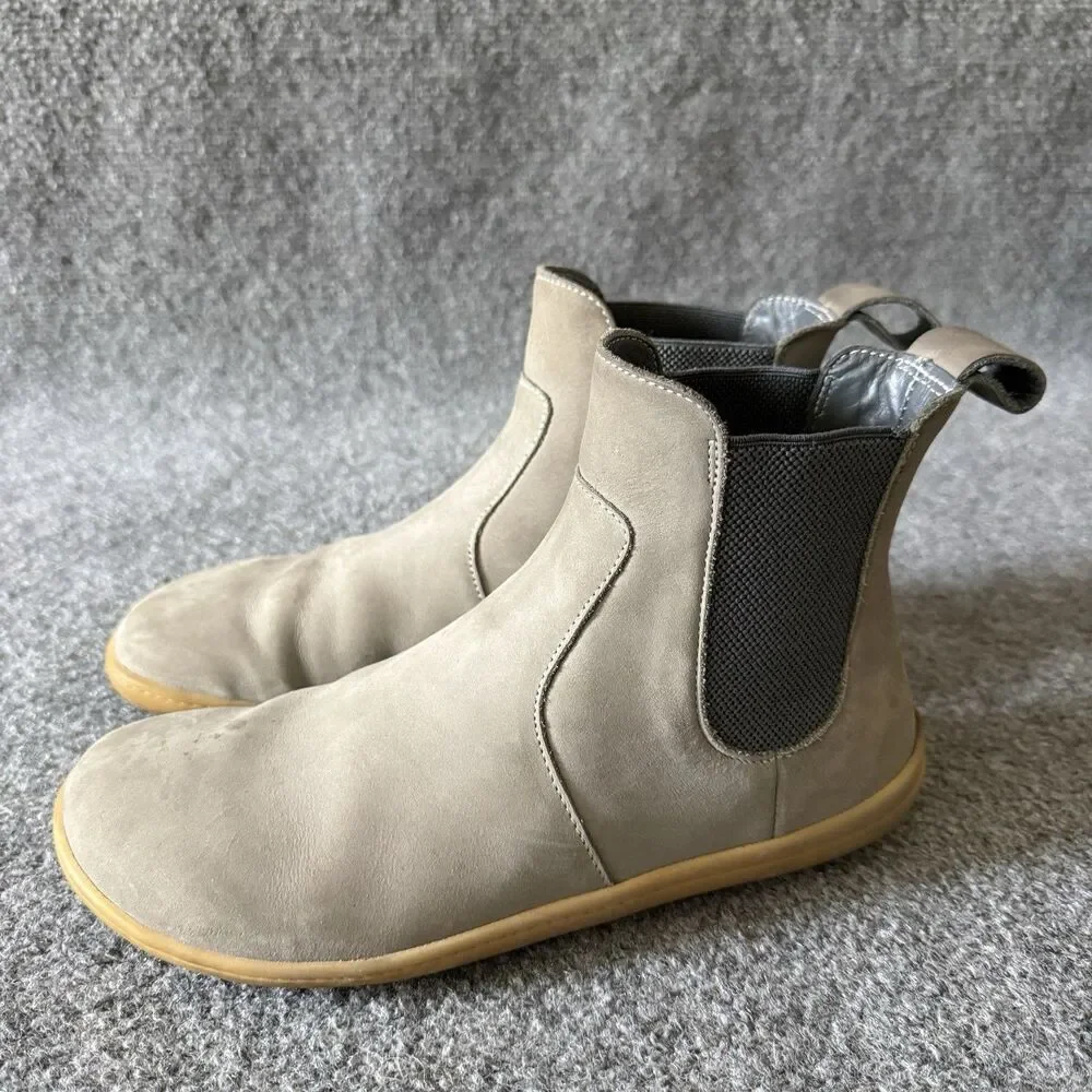 Vivobarefoot Fulham Zinc Nubuck Chelsea Boots Women 37 Minimalist Barefoot Gray